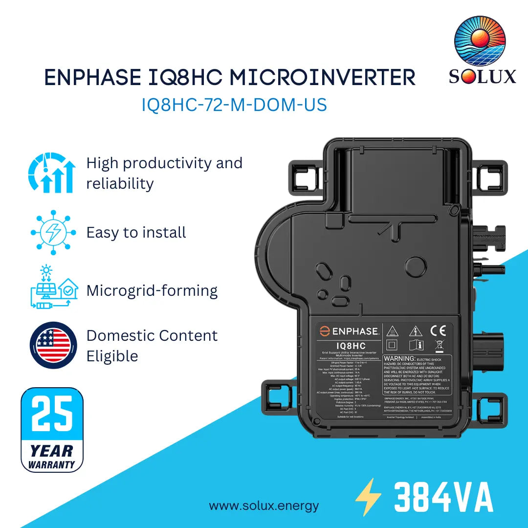 This is an image of Domestic Content Enphase IQ8HC Microinverter